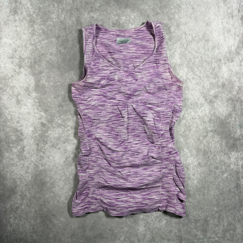 Athleta Fastest Track Space Dye Tank Top Women S Purple Ruched Athletic Running